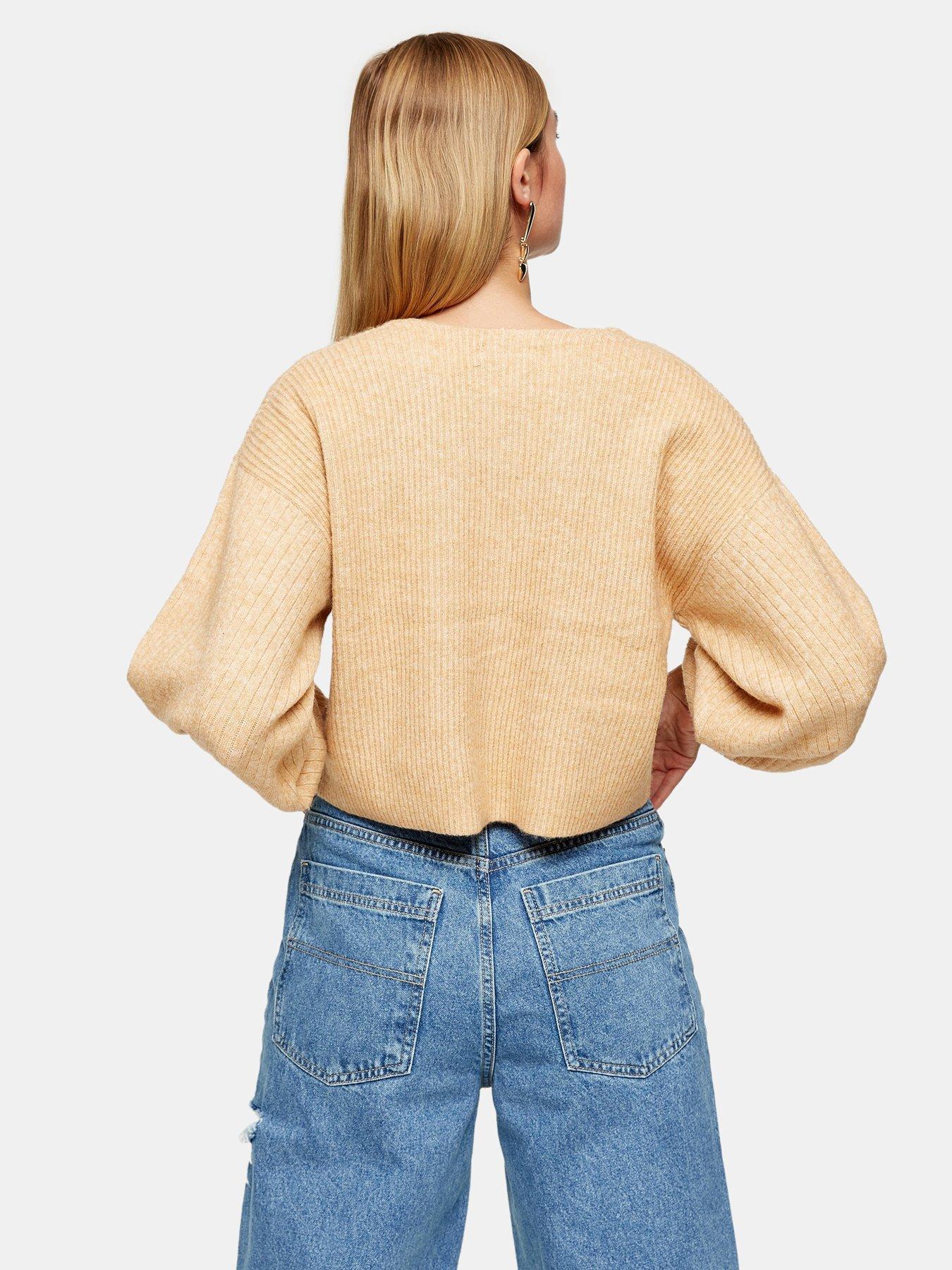 topshop camel knitted cardigan