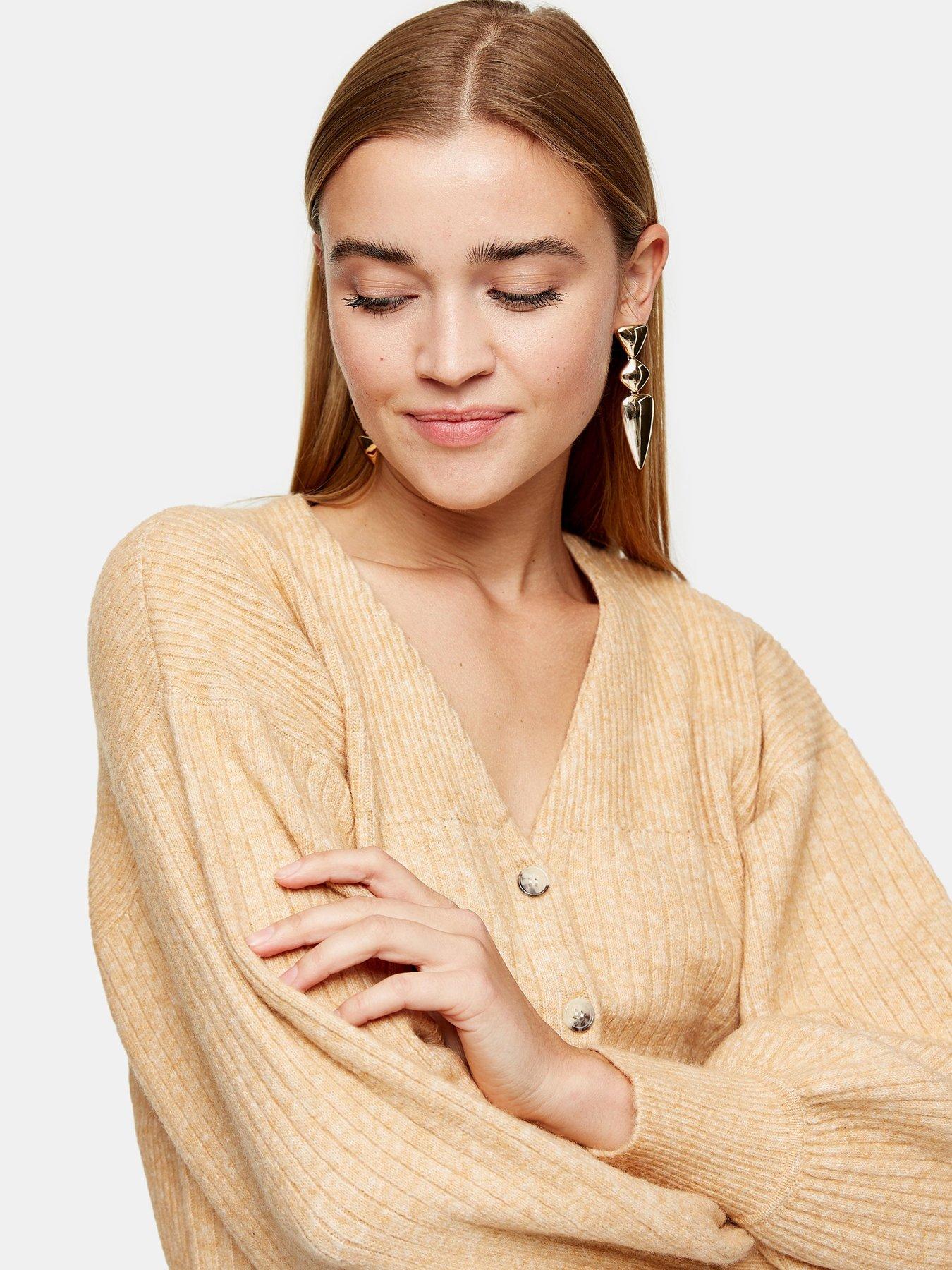 topshop camel knitted cardigan