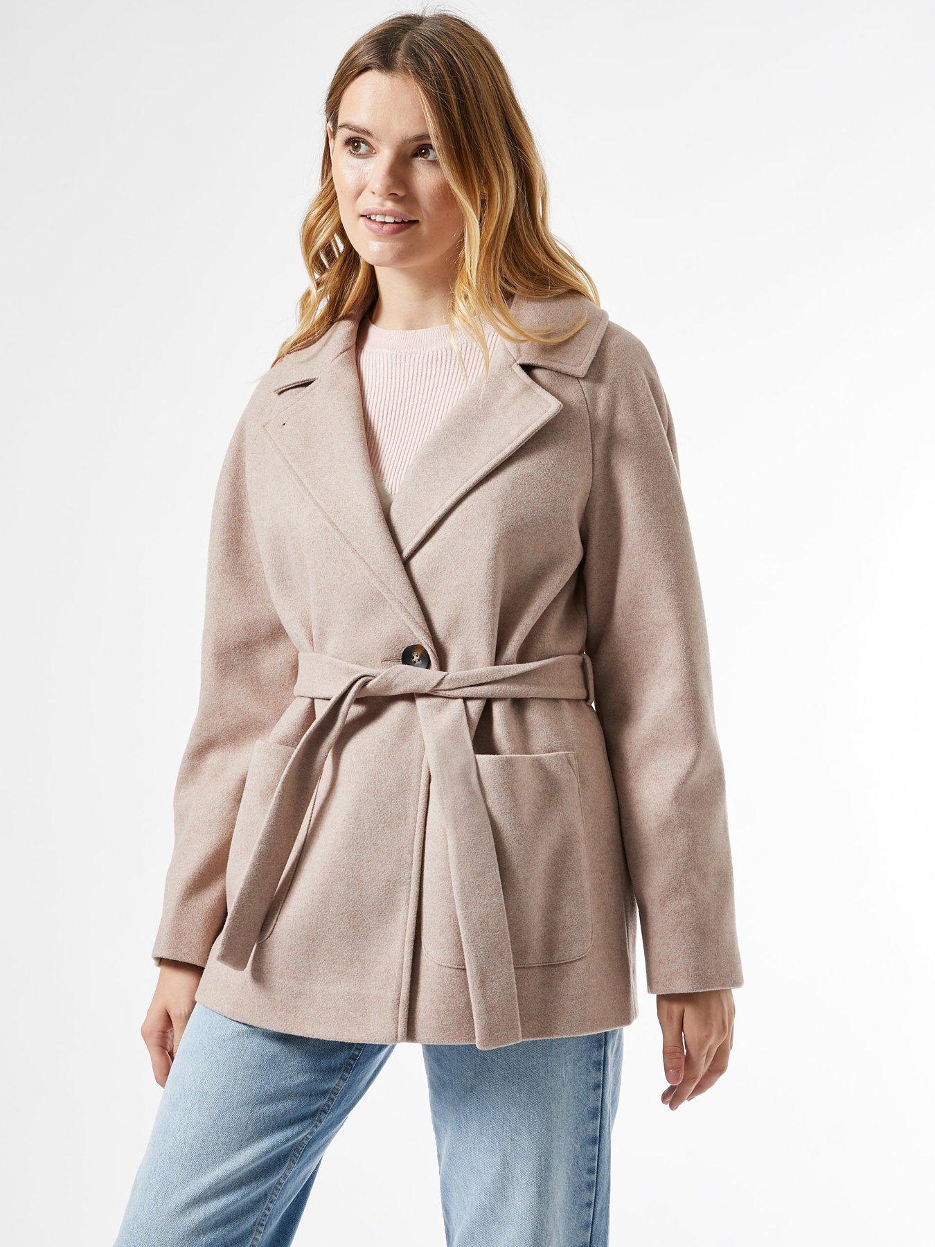 dorothy perkins camel wrap coat