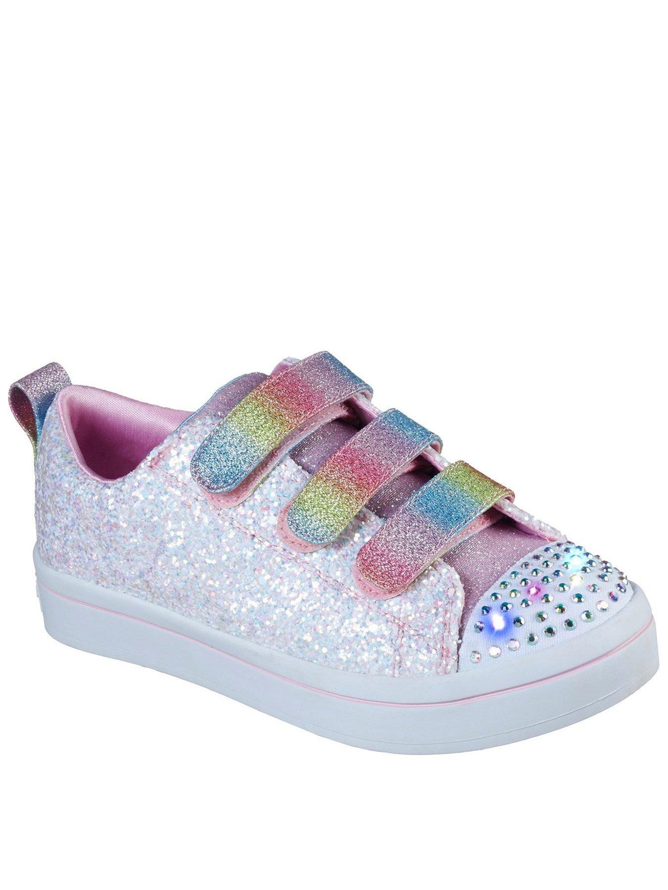 skechers glitter toe cap trainers