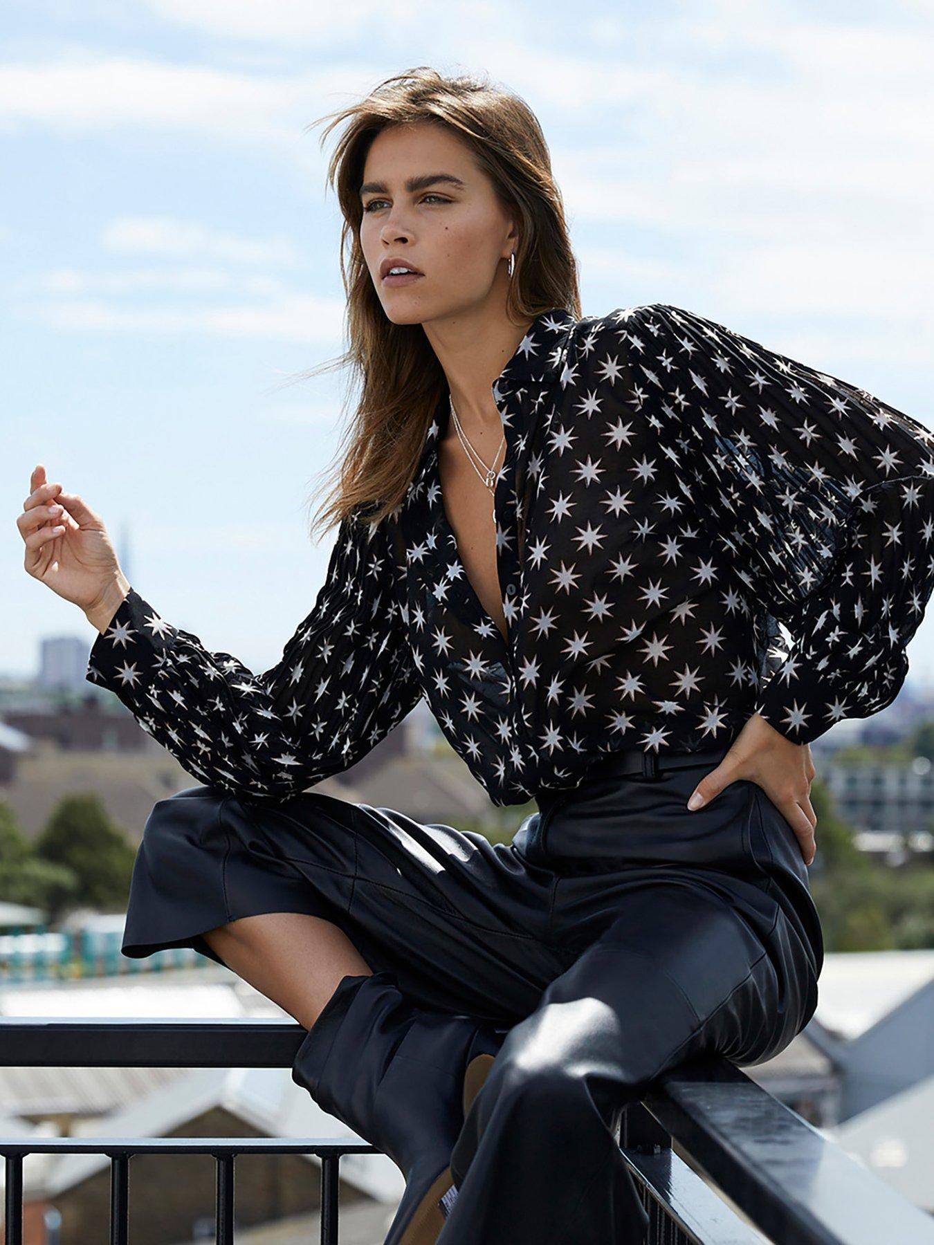 mint velvet star print blouse