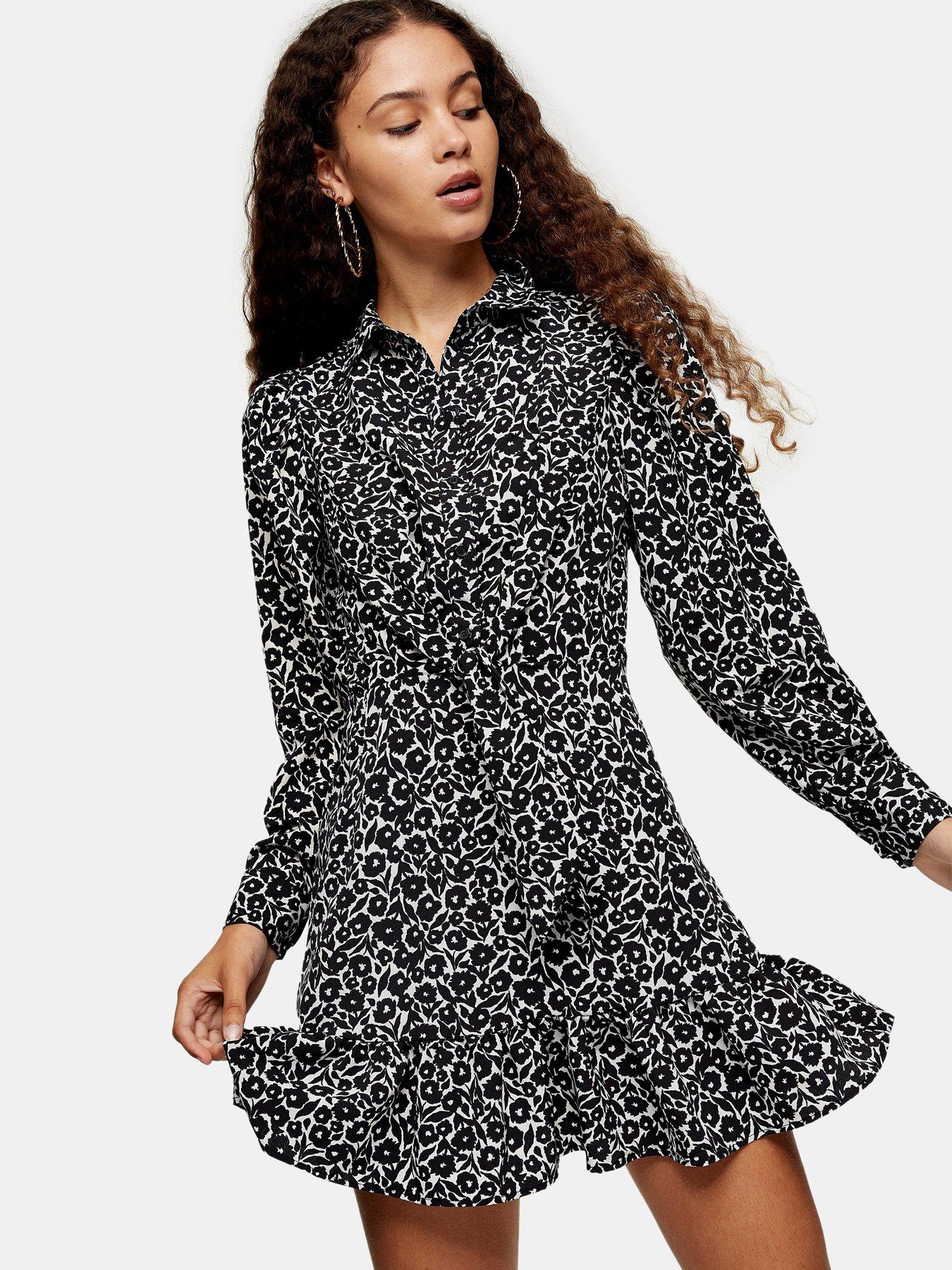 topshop floral shirt dress