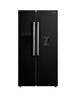swan-sr70111b-90cm-american-style-double-door-frost-free-fridge-freezer-with-water-dispenser-black