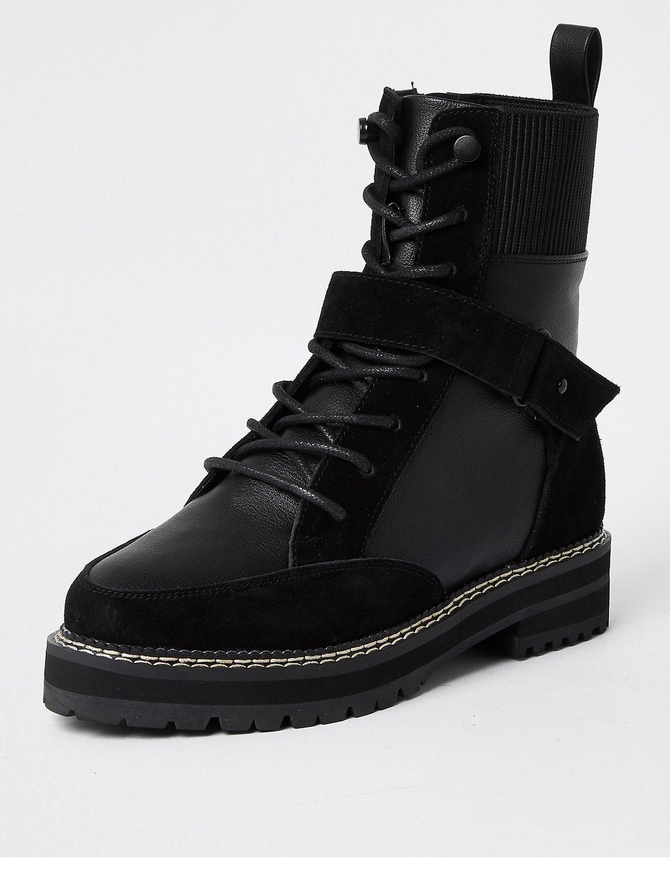 River Island Leather Lace Up Hiker Boot 
