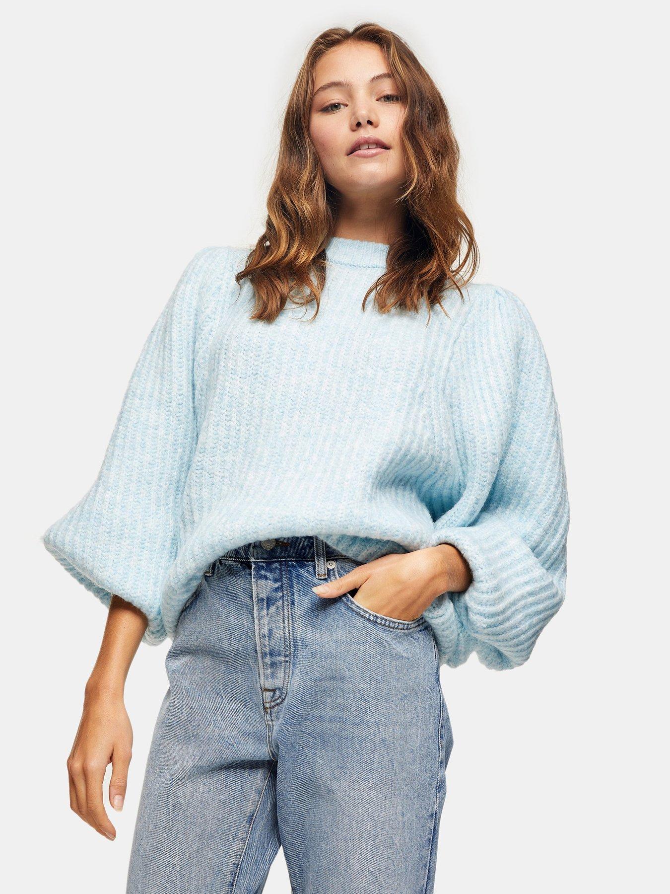 topshop blue fluffy cardigan