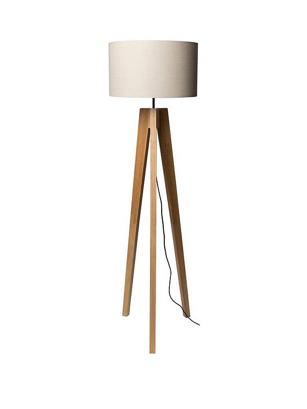 Toulouse Wooden Floor Lamp Natural, Natural Wooden Floor Lamp