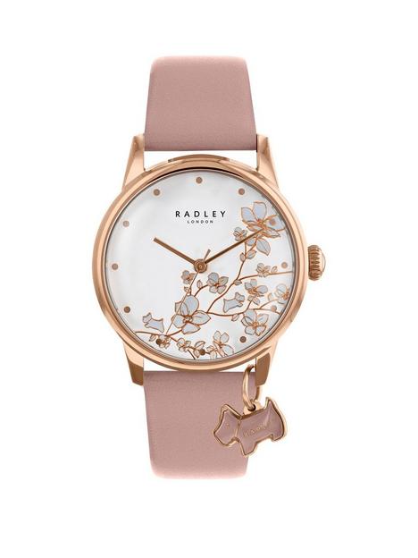 radley-botanical-floral-white-and-rose-gold-dog-charm-dial-pink-leather-strap-ladies-watch
