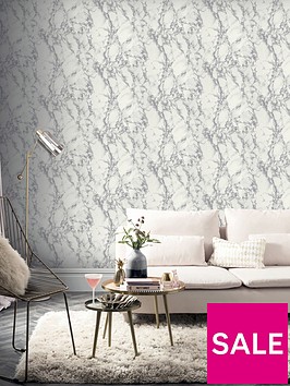 arthouse-carrara-marble-silver-wallpaper