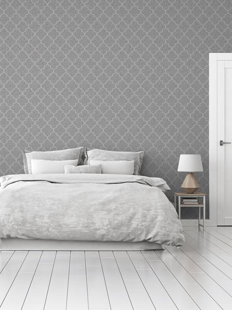 arthouse-velvet-trellis-silver-wallpaper