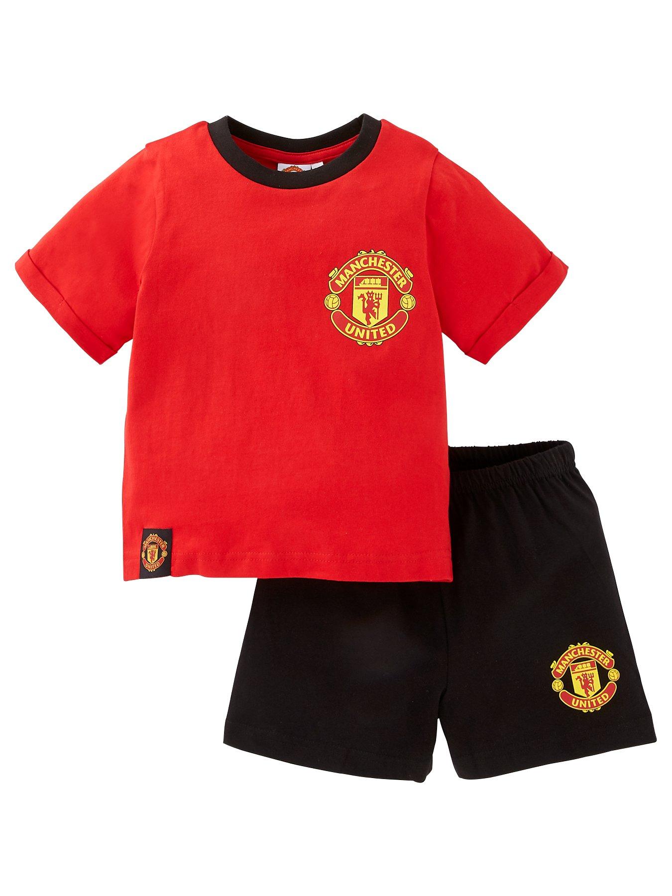 Boys Kids Manchester United Pyjamas PJs Nightwear 2 to 12 Years Long Sleeve Red 