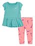 nike-younger-girl-tunic-top-and-leggings-2-piece-set-greenpinkfront