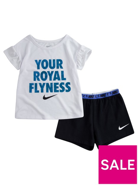 nike-younger-girlsnbsplil-bugs-butterfly-short-sleeve-t-shirt-and-shorts-set-black