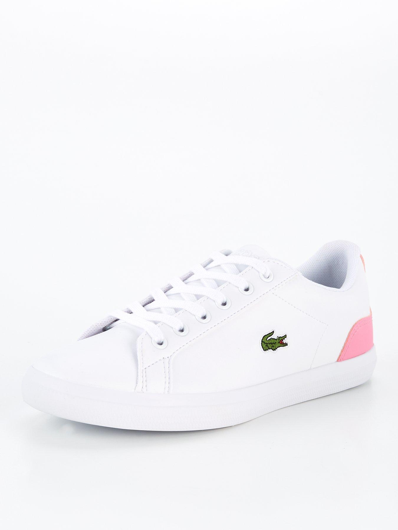 pink and white lacoste trainers