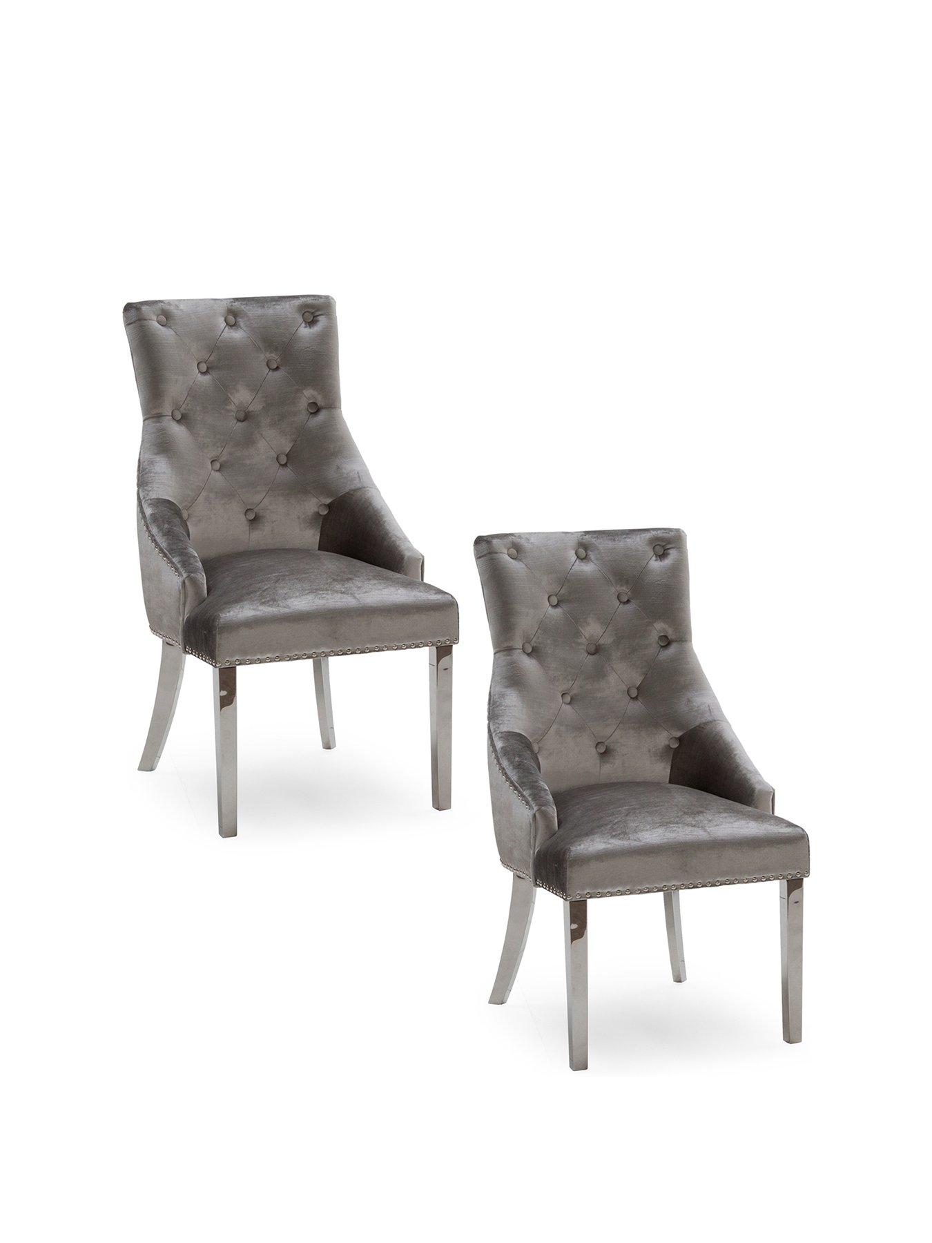 pair of warwick fabric dining chairs