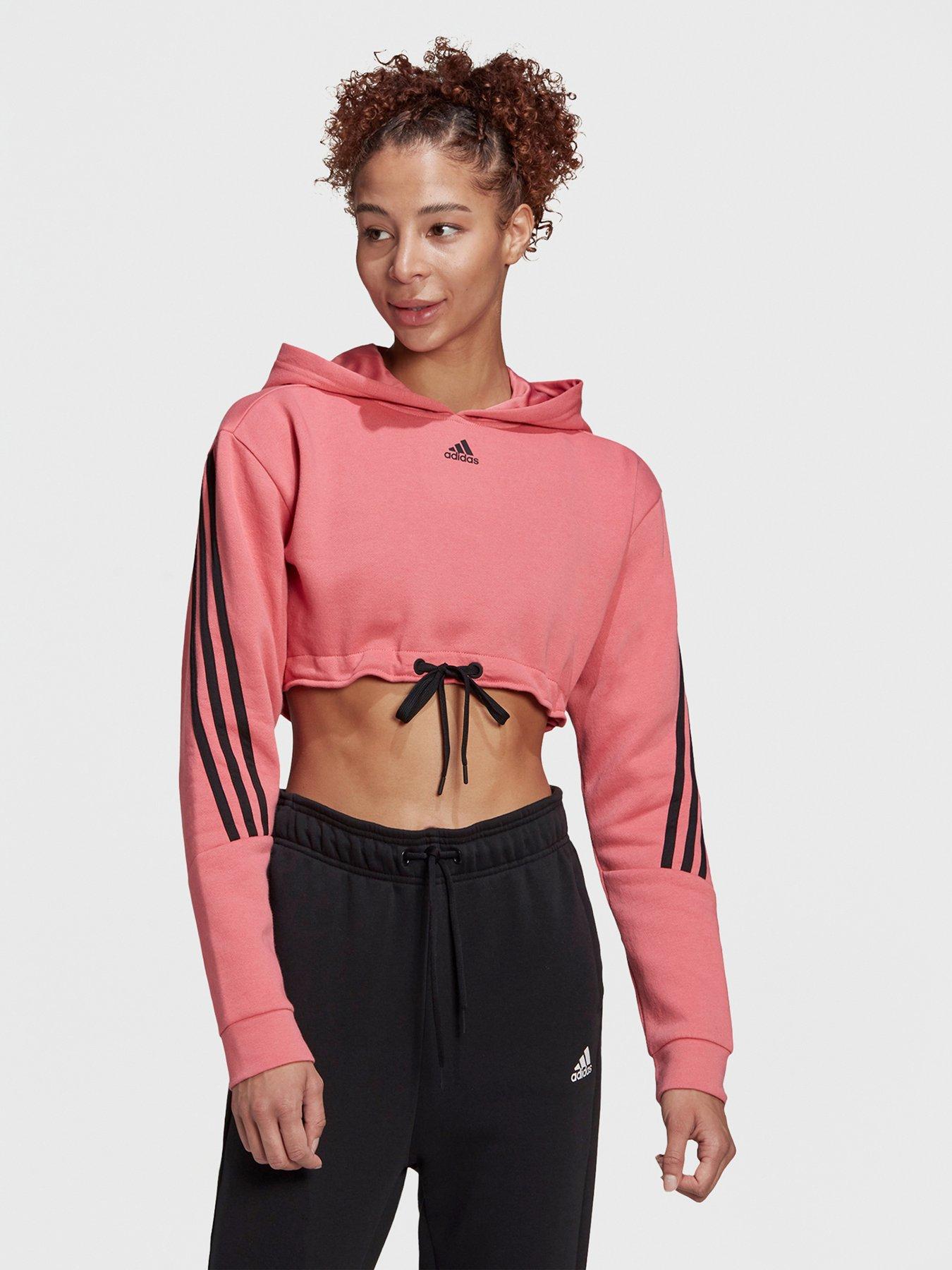 adidas originals space tech crop logo hoodie