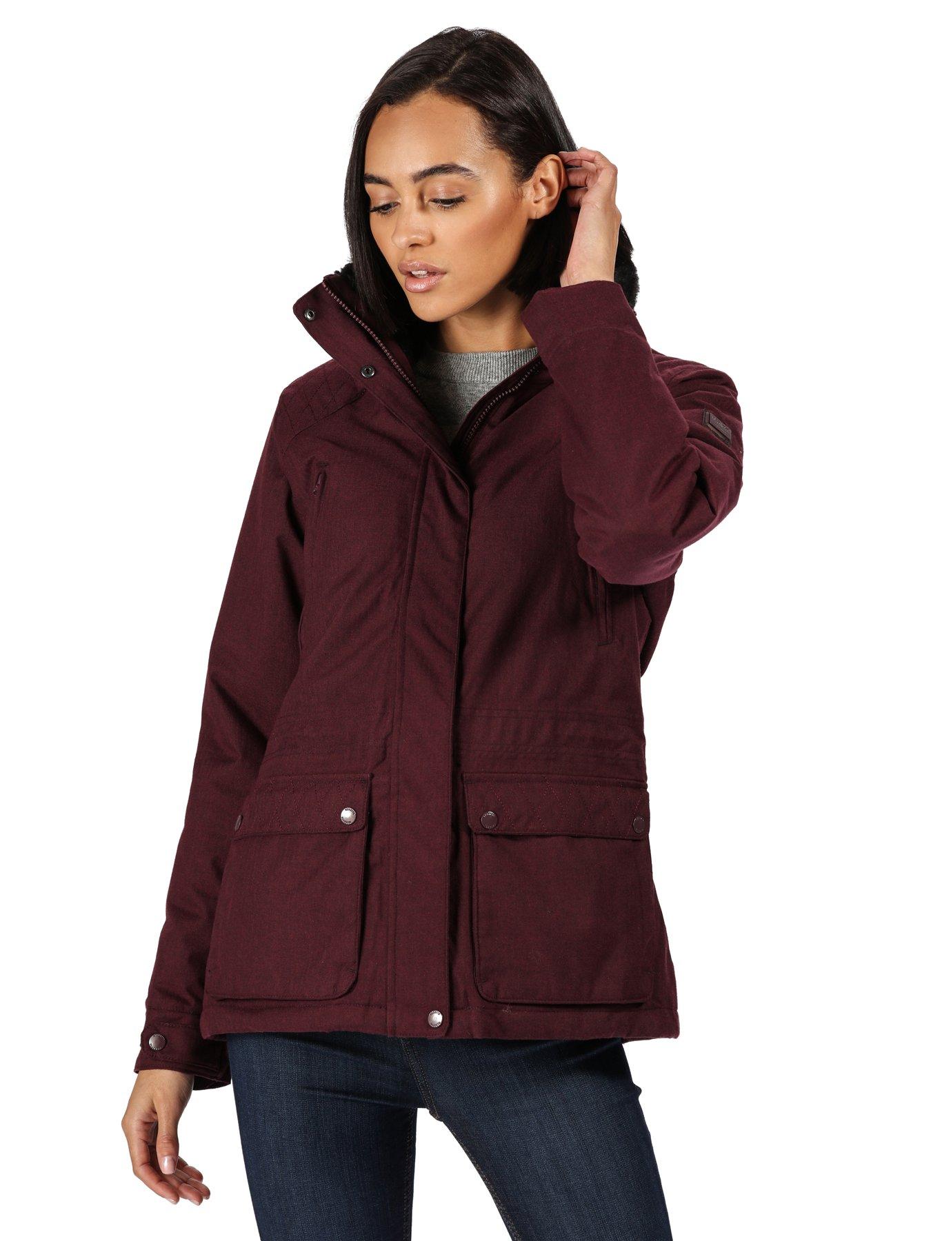 burgundy waterproof jacket