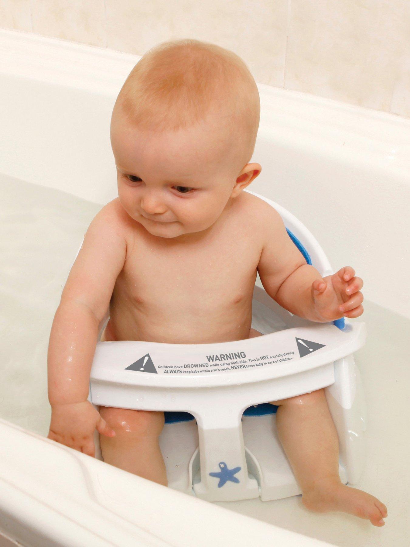 Dreambaby Deluxe Bath Seat With Foam Padding And Heat Sensor Blue White Littlewoodsireland Ie