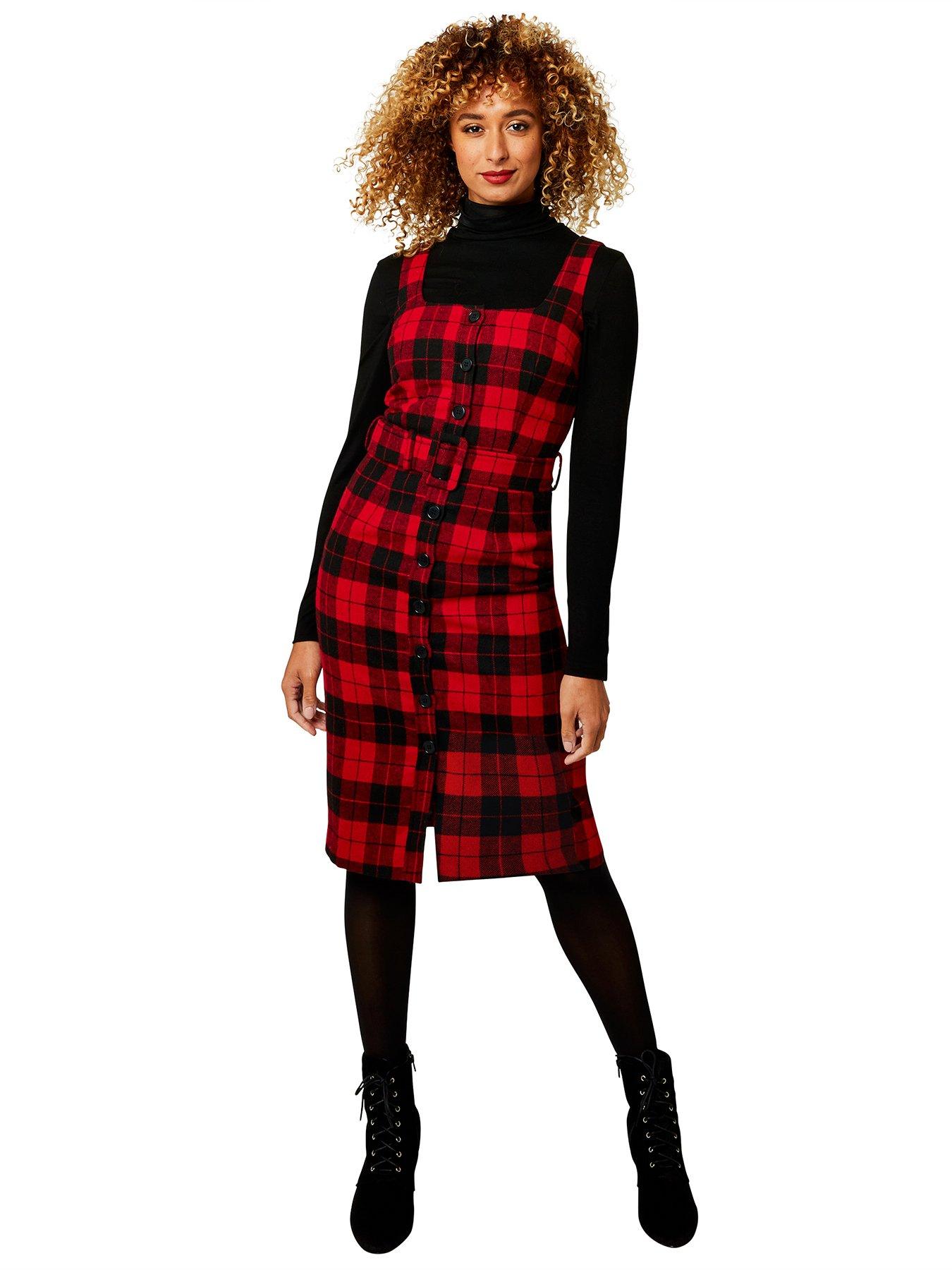 red check pinafore