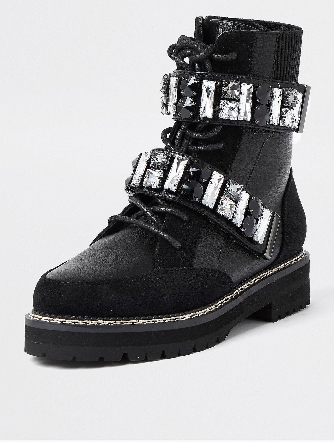 river island lace up hiker boots