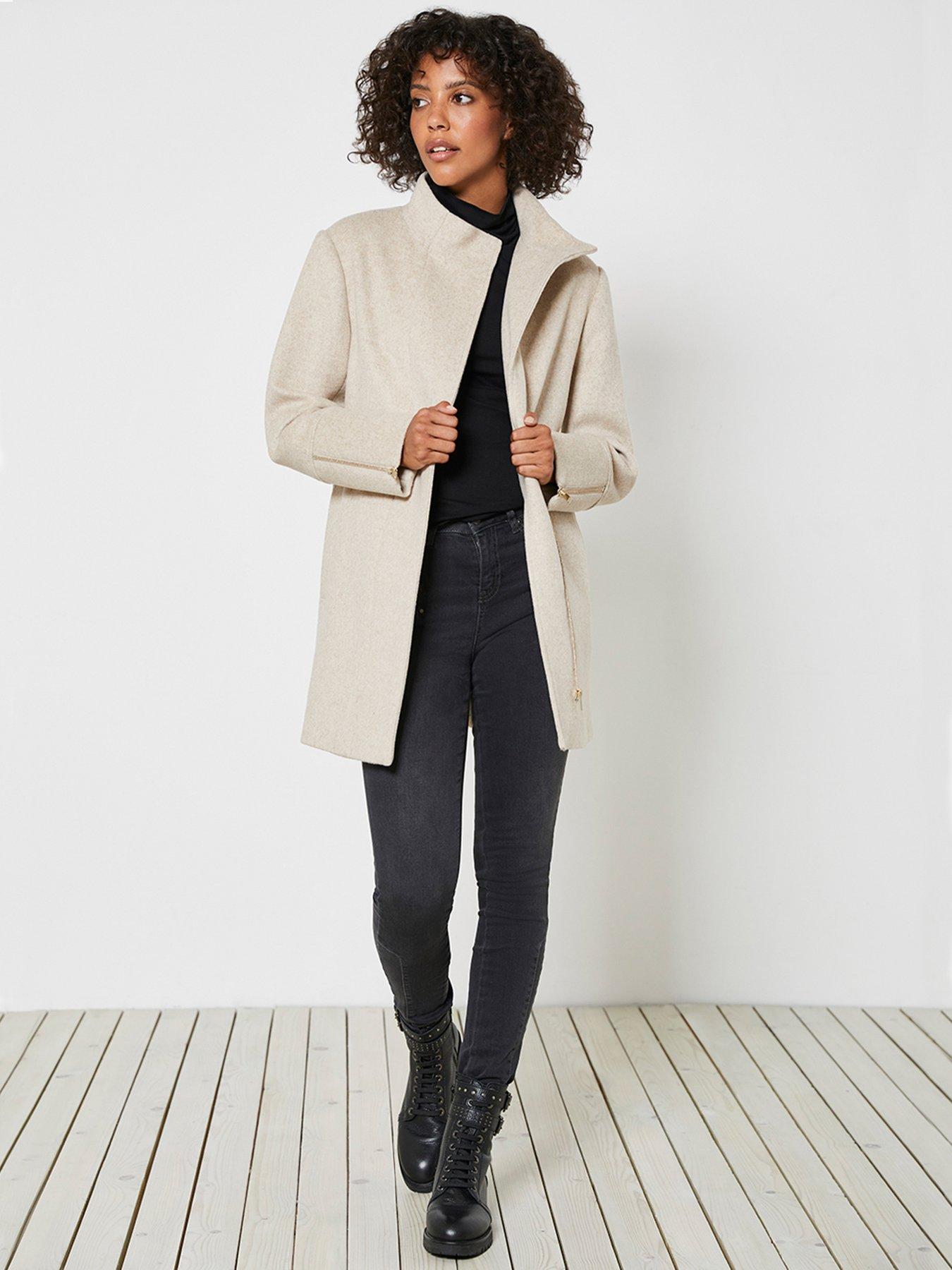 mint velvet funnel neck coat
