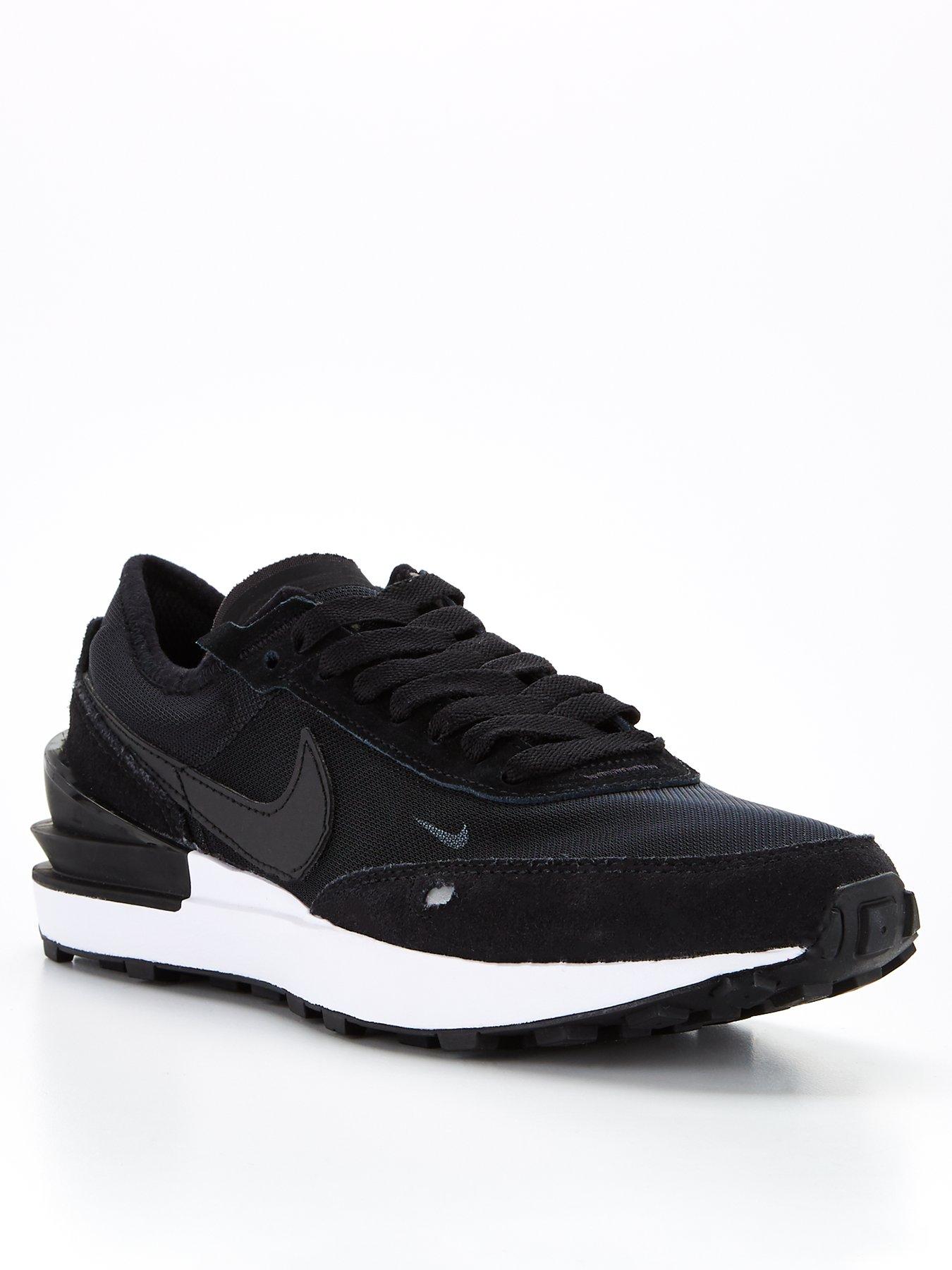 nike waffle one black and white
