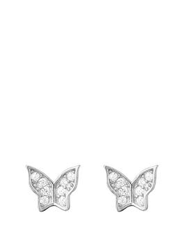 the-love-silver-collection-the-love-silver-collection-butterfly-cubic-zirconia-studs