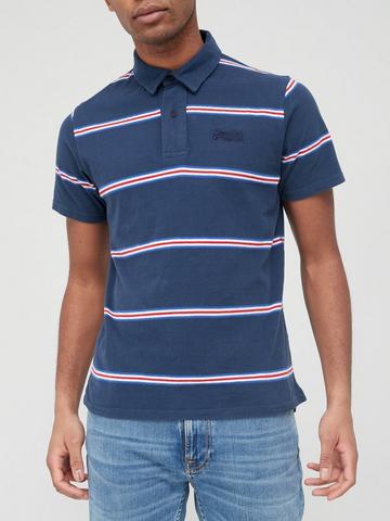 NEW Details about / Superdry Men/'s T-Shirt STRIPE POLO Dark Marl Grey // Navy