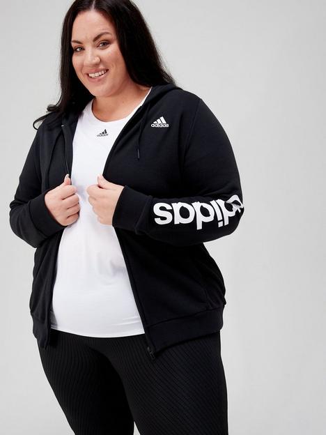 adidas-essentials-linear-full-zip-hoodie-plus-size-blackwhite
