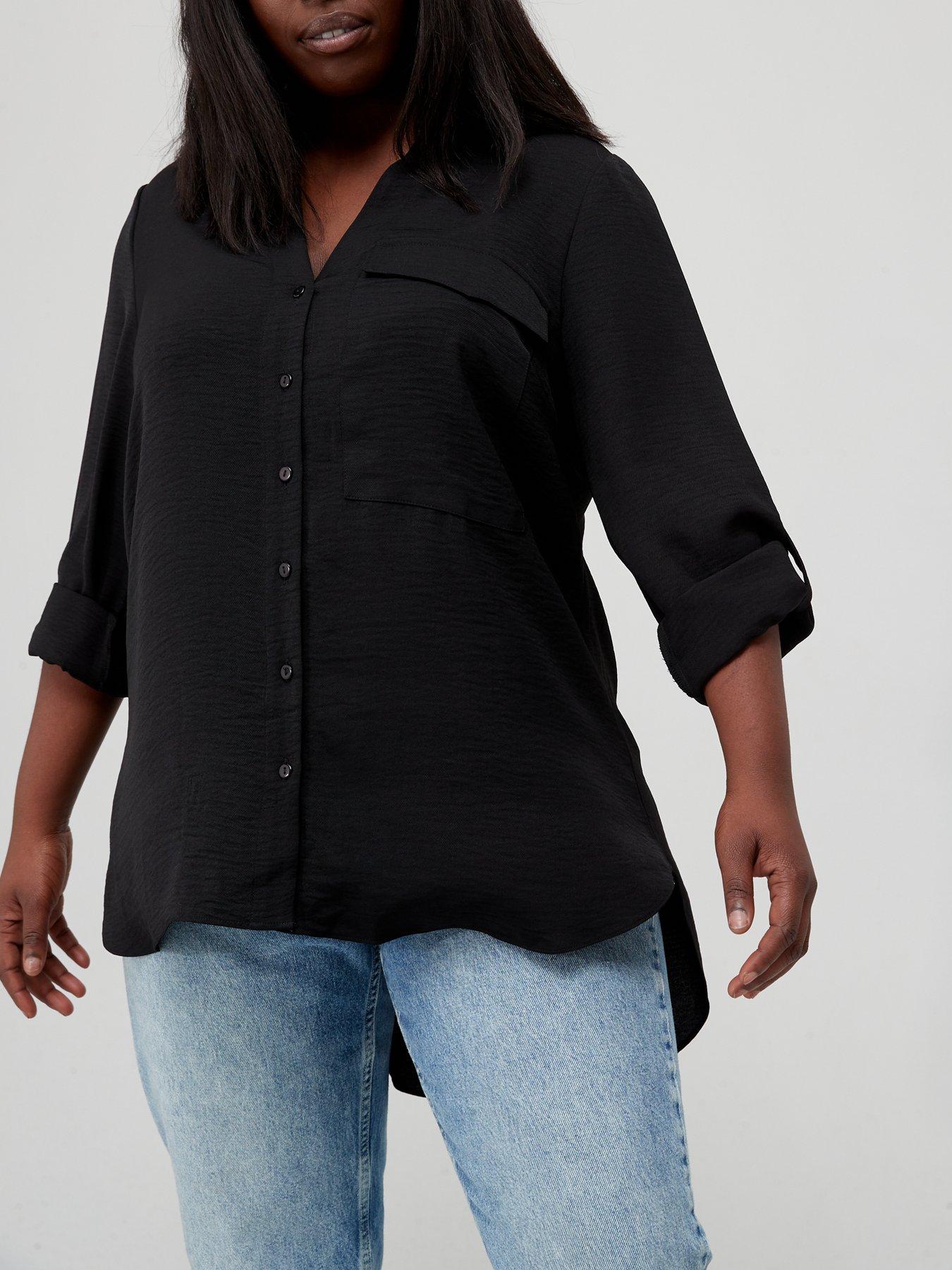 3/4 Length Sleeve | Black | Blouses 