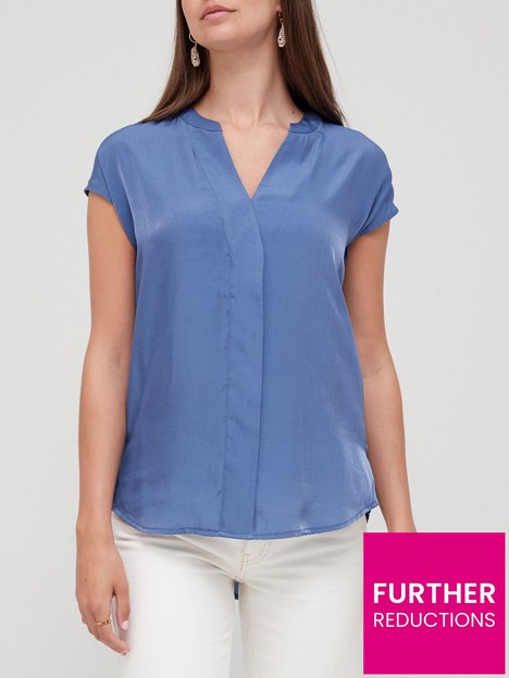 v-by-very-premium-sleeveless-blouse-blue