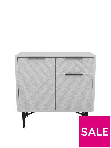 prod1090577926: Melody 2 Door, 1 Drawer Compact Sideboard - White