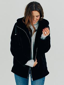 binky-x-very-drawcord-faux-fur-jacket-with-hood-black