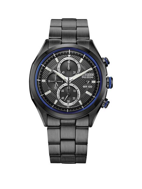citizen-calibre-b612-black-chronograph-dial-blue-detailing-black-bracelet-mens-watch
