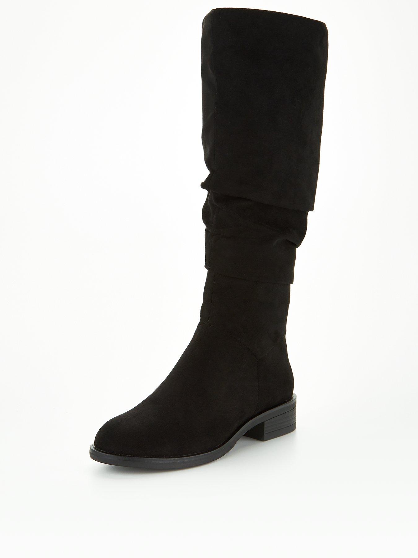 flat high knee boots