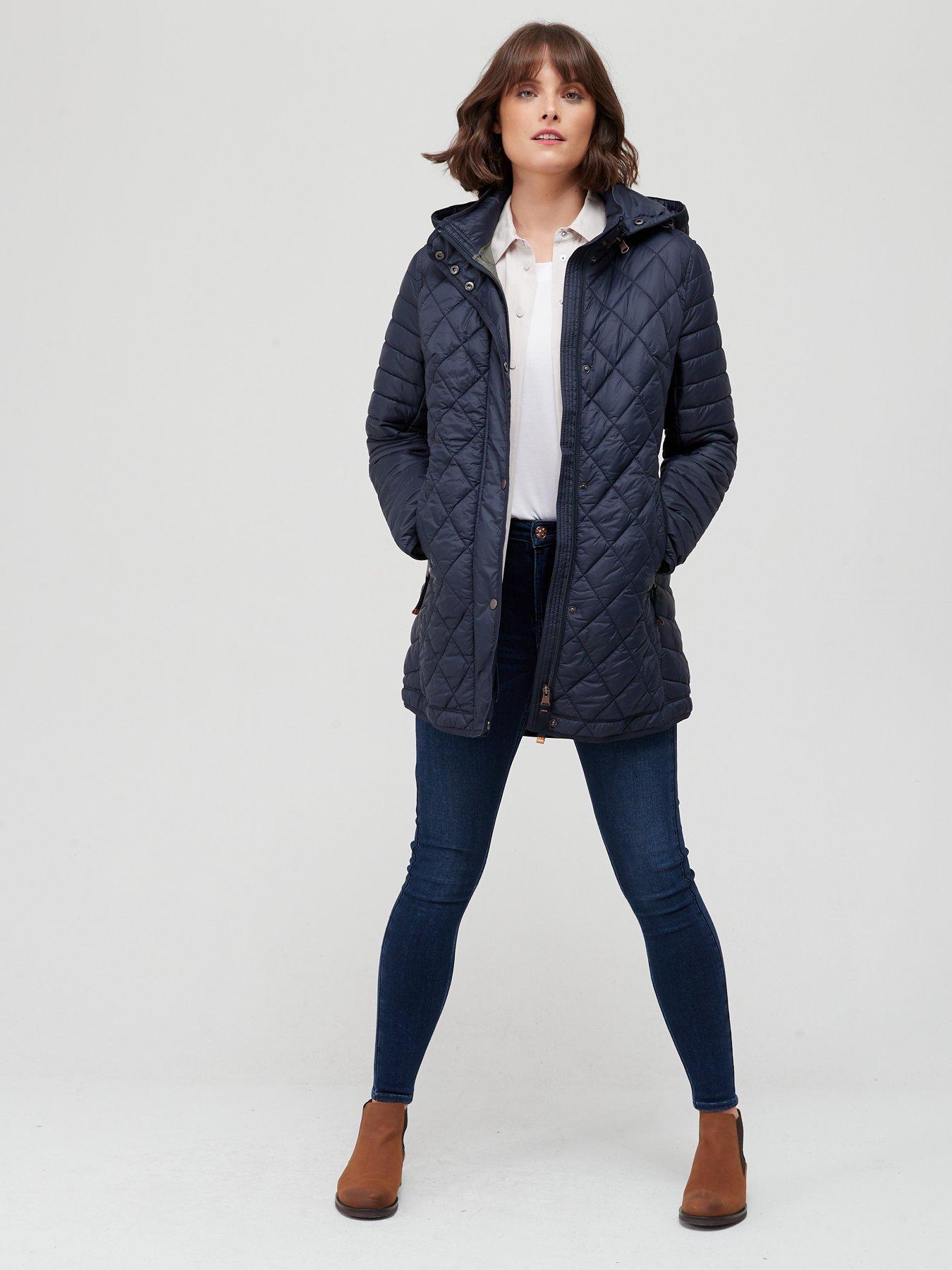 ladies longline lightweight padded coat