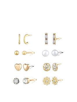 the-love-silver-collection-8pk-gold-plated-earrings