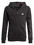 adidas-junior-girls-linear-logo-full-zip-hoodie-blackwhitefront