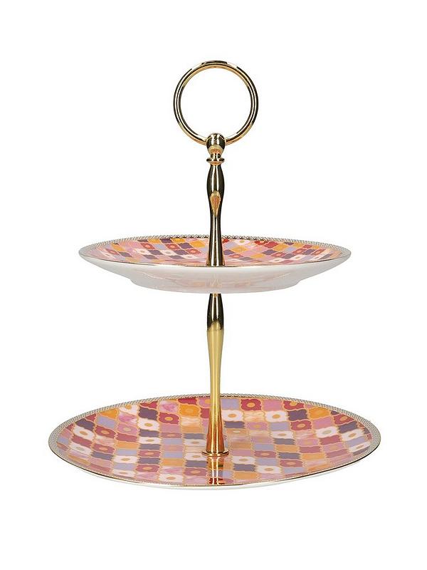 Maxwell  Williams Kasbah Porcelain Two-Tier Cake stand in Rose |  littlewoodsireland.ie