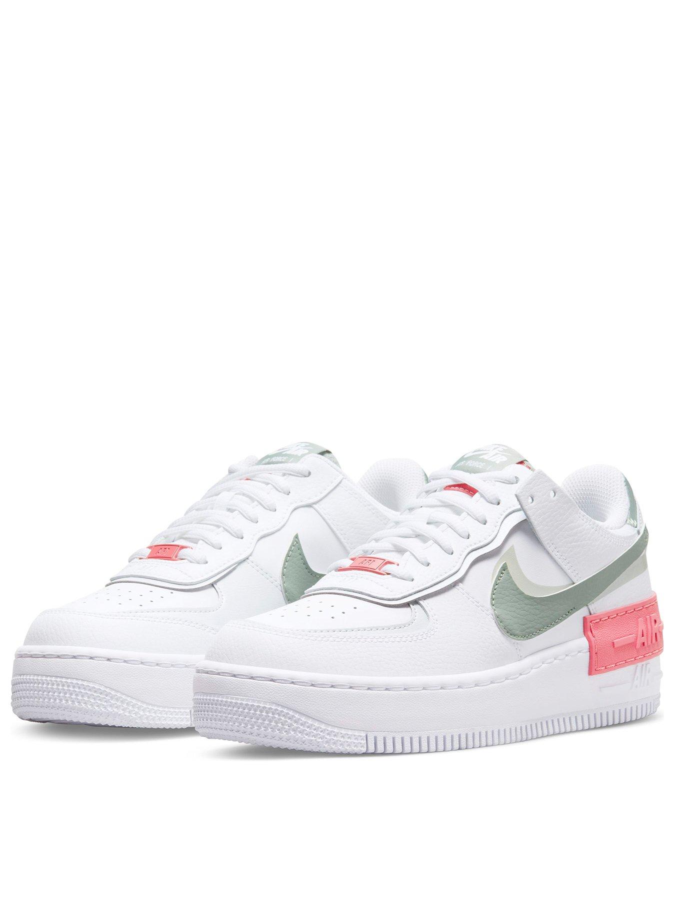 Nike Air Force 1 - White/Green/Pink | littlewoodsireland.ie