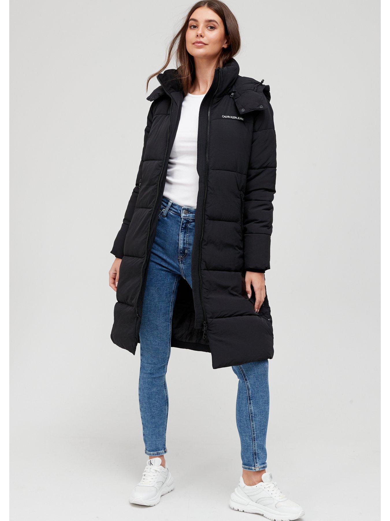 calvin klein knee length coat