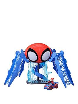 spiderman-marvel-spidey-and-his-amazing-friends-web-quarters-playset-with-lights-sounds-spidey-and-vehicle-for-children-aged-3-and-up