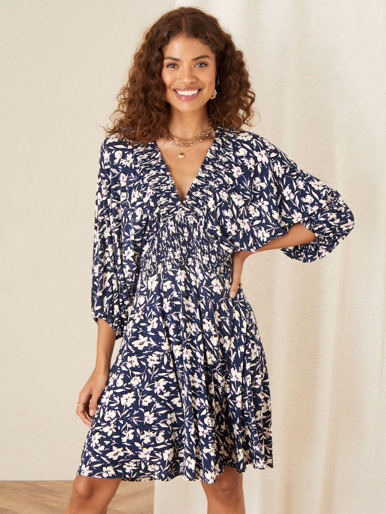 monsoon hayley button through tea dress