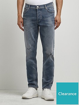 river-island-ripped-slim-fit-jeans-blue