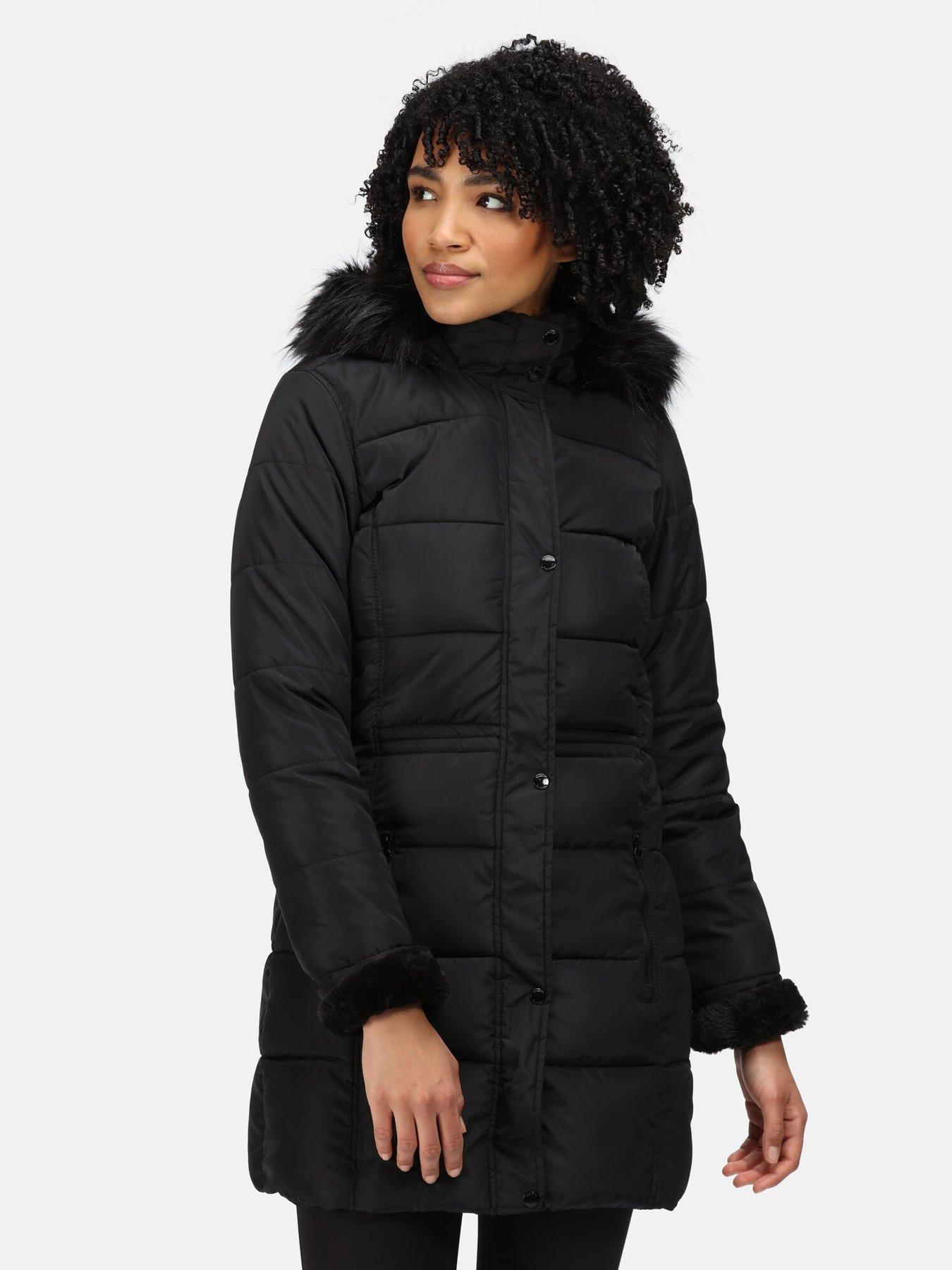 regatta black padded coat