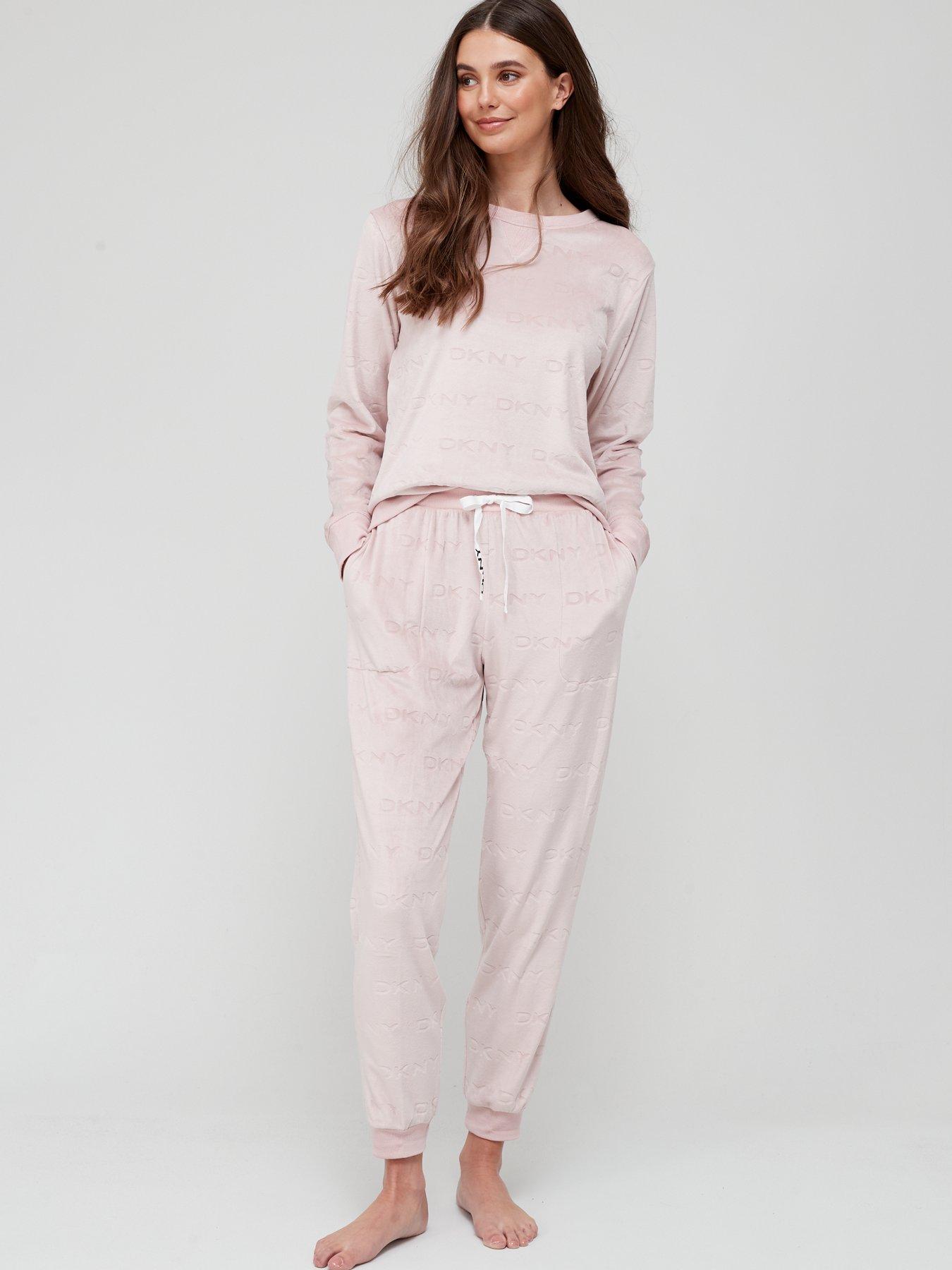 DKNY Logo Impression Velour Joggers 
