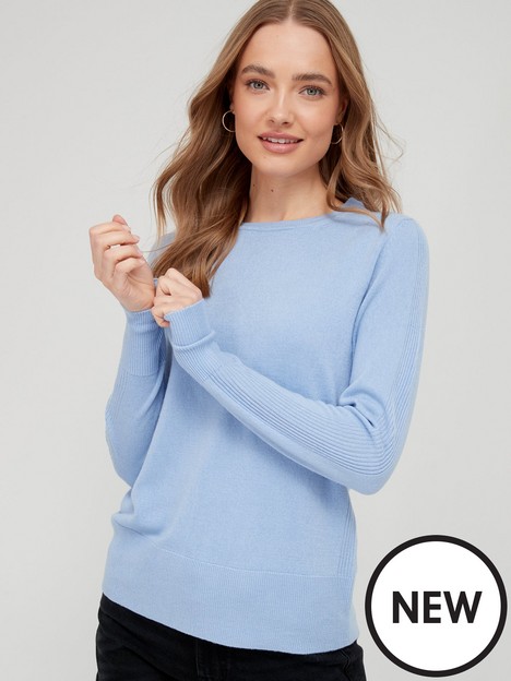 v-by-very-knitted-crew-neck-super-soft-jumper-blue
