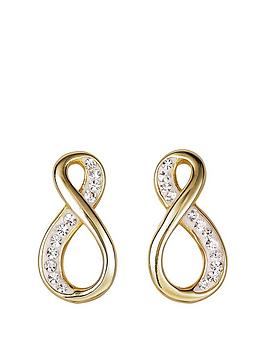 evoke-sterling-silver-gold-plated-crystal-infinity-stud-earrings