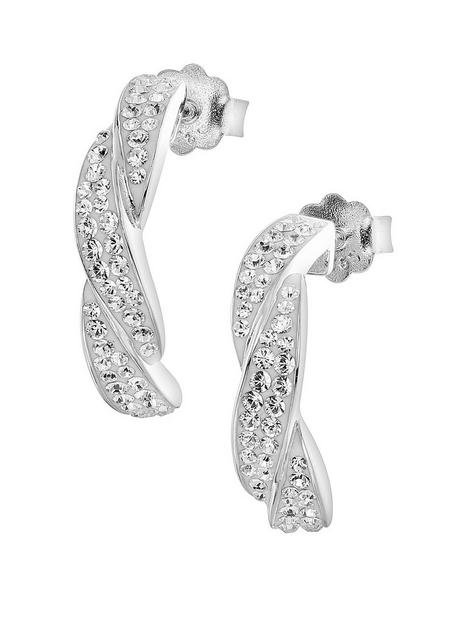evoke-sterling-silver-crystal-braided-half-hoop-stud-earrings