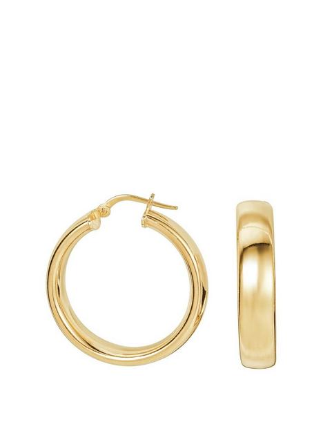 the-love-silver-collection-sterling-silver-gold-plated-chunky-hoop-creole-earrings-26mm