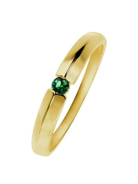 love-gold-9ct-yellow-gold-green-cubic-zirconia-band-ring